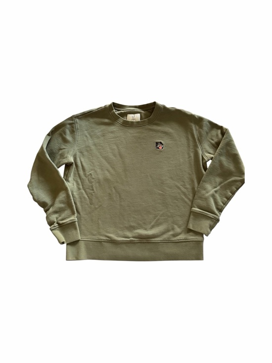 Adam Tops - A DAM-Green crewneck sweatshirt with embroidered black cat-small